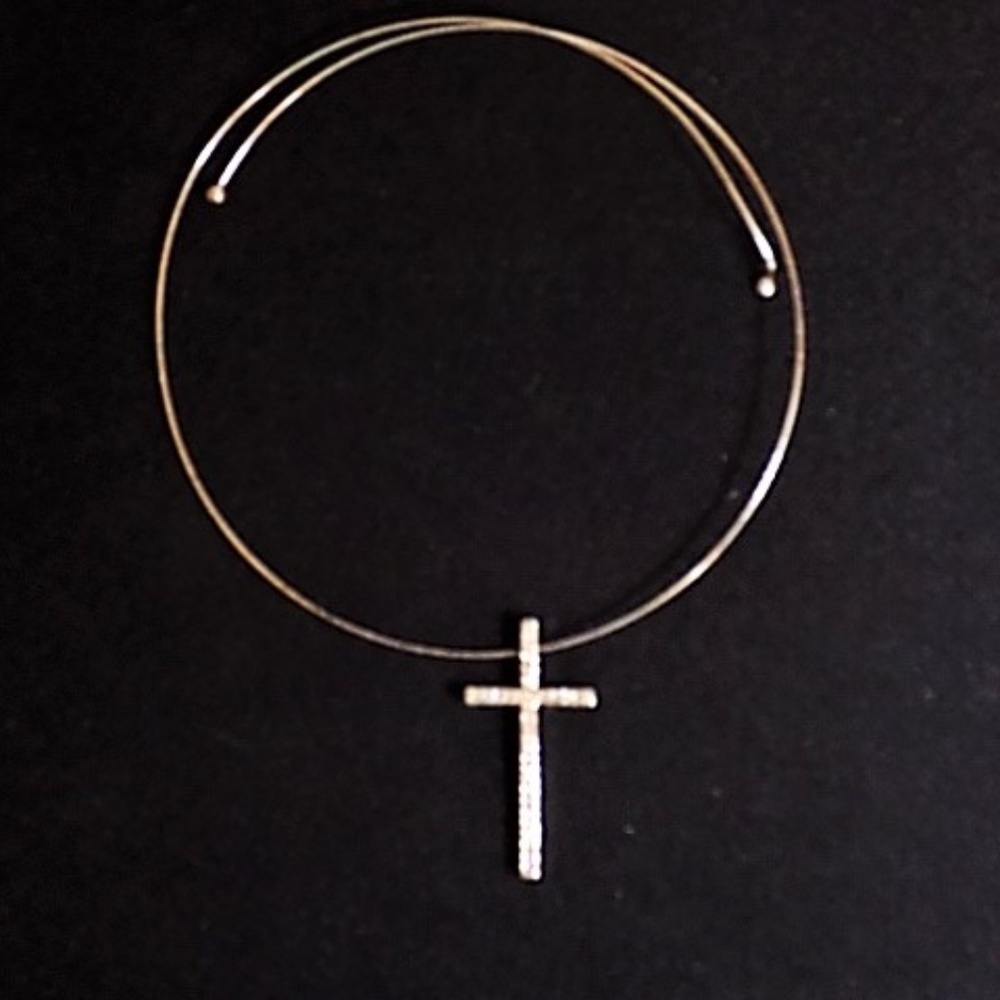 Bangle Necklace with Religous Cross